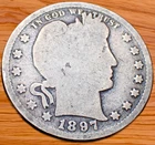 1897 Barber Quarter (G) 90% Silver