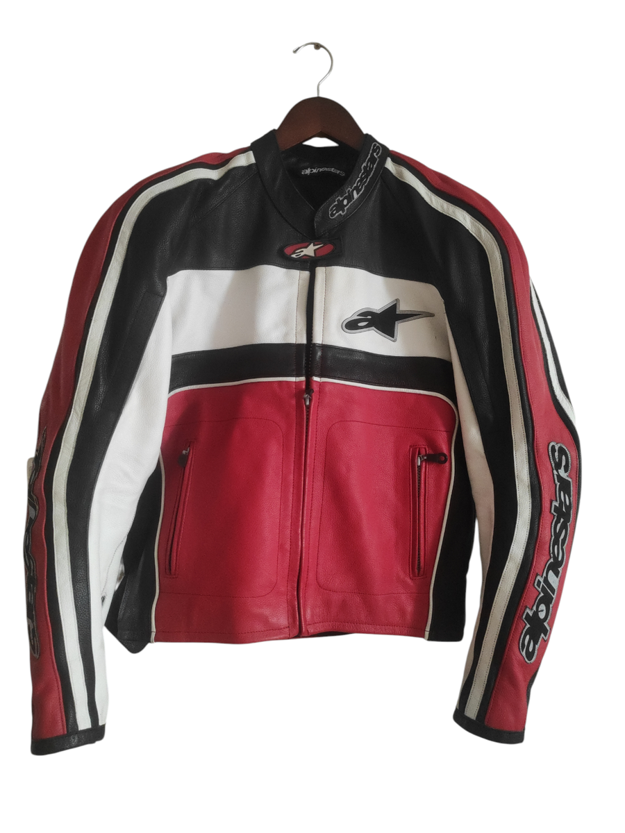 Alpinestar Women Motorcycle Genuine Cow Leather Riding Jacket Sz M