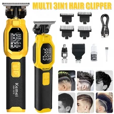 Kemei Multi Hair Clippers Cutting Machine Barber Salon Beard Trimmer Kit 3-in-1