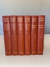 SET OF 6 VINTAGE P.F. COLLIER & SON ZANE GREY NOVELS: 1927 - 1946
