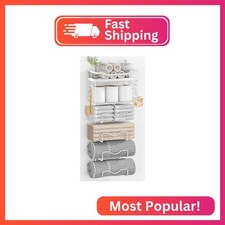 Towel Racks for Bathroom,Towel Rack Wall Mounted, 6 Tier Rolled Or Folded Towel