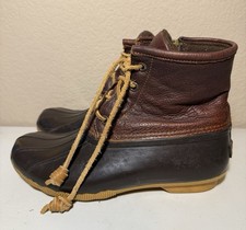 Sperry Top Sider Saltwater Duck Boots Women s 7.5 Brown Rain Snow Boot STS91176