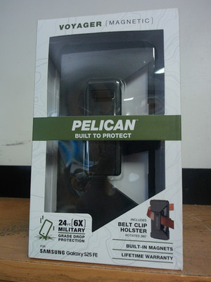 NEW PELICAN VOYAGER MAGNETIC MAGSAFE FOR GALAXY S25 FE W/BELT CLIP HOLSTER BLACK