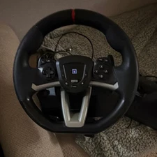 Hori Ergonomic Wired Racing Wheel and Pedal Set for Nintendo Switch, USB, Black