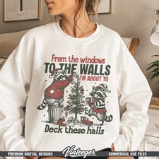 Funny raccoon Sweatshirt Christmas Holiday Gift Lovers Tee