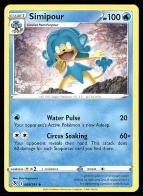 2021 Sword & Shield - Fusion Strike Simipour Stage 1/Uncommon #69