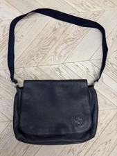 Gucci Shoulder Diaper Bag GG Leather Blue Crossbody Messenger Vintage