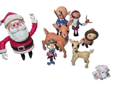 9 x Rudolph Red Nosed Reindeer Figures Playing Mantis Eskimo Rudolph Clarice