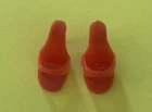 Vintage Barbie 1960s Japan Red Open Toe Mules Pumps Heels