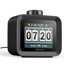 AuraDot 7-Day Programmable Alarm Clock for Bedroom, 4 Obsidian Square