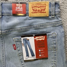 Levi  s Jeans Girls Size 16 Blue 726 Flare Denim Light Wash Stretch Bootcut NWT