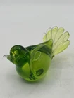 Vintage Murano Style Green Bird Art Glass Figurine