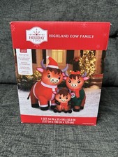 Holiday Time 4.2ft Highland Cow Family Christmas AirBlown Inflatable Yard New
