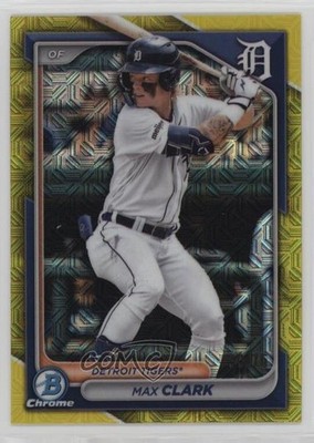2024 Bowman Chrome Prospects Mega Box Yellow Mojo Refractor /75 Max Clark 1ha9