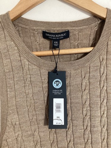 Banana Republic Cavo Merino Tank NWT Size XXL Responsibly Sourced Wool New Khaki - Picture 11 of 13