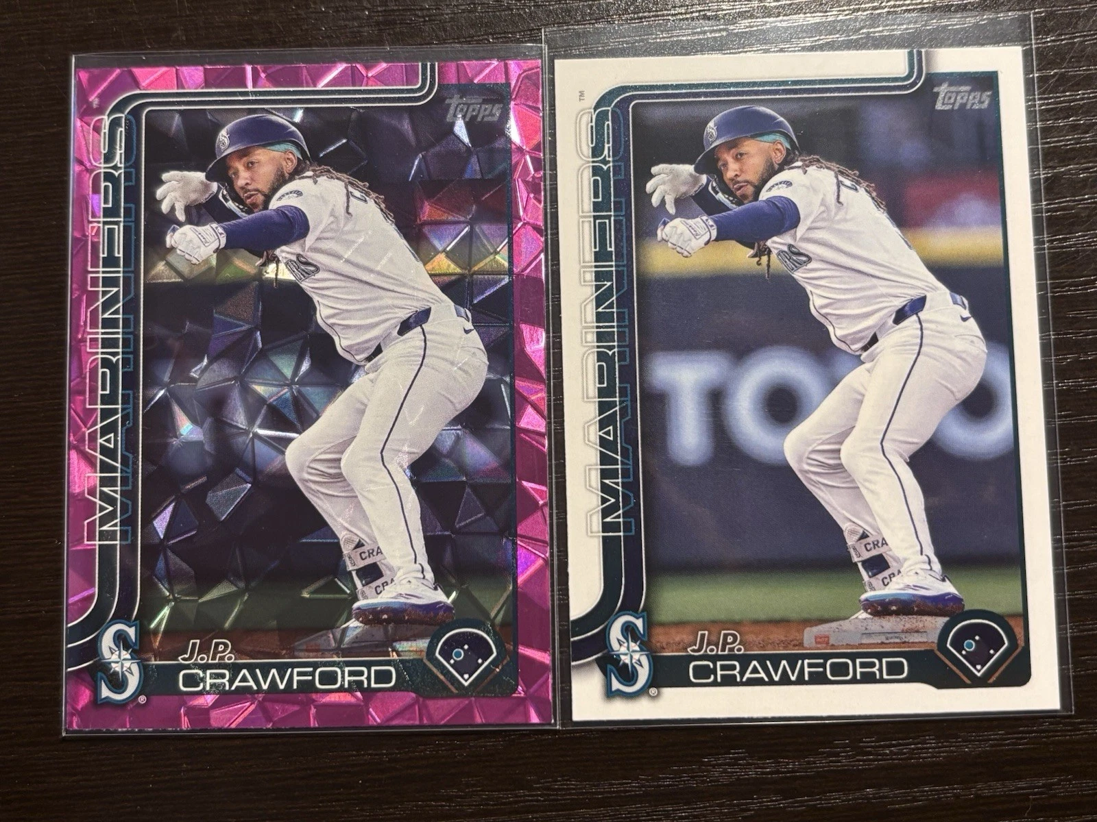 2025 Topps #298 J.P. Crawford Pink Diamante Foil