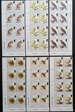 1998 ENDANGERED SPECIES 6 CYLINDER BLOCKS OF 8 ROYAL MAIL STAMPS MNH SG2015-2020