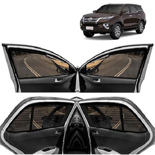 Half Cut Black sun Shades Magneti, Zips Fit For Toyota Fortuner Set of 6 - Bild 1 von 5