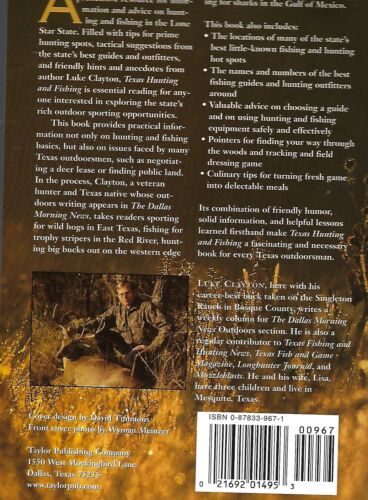 Texas Hunting and Fishing by Luke Clayton (1997, Paperback) Brand New - Foto 2 di 2