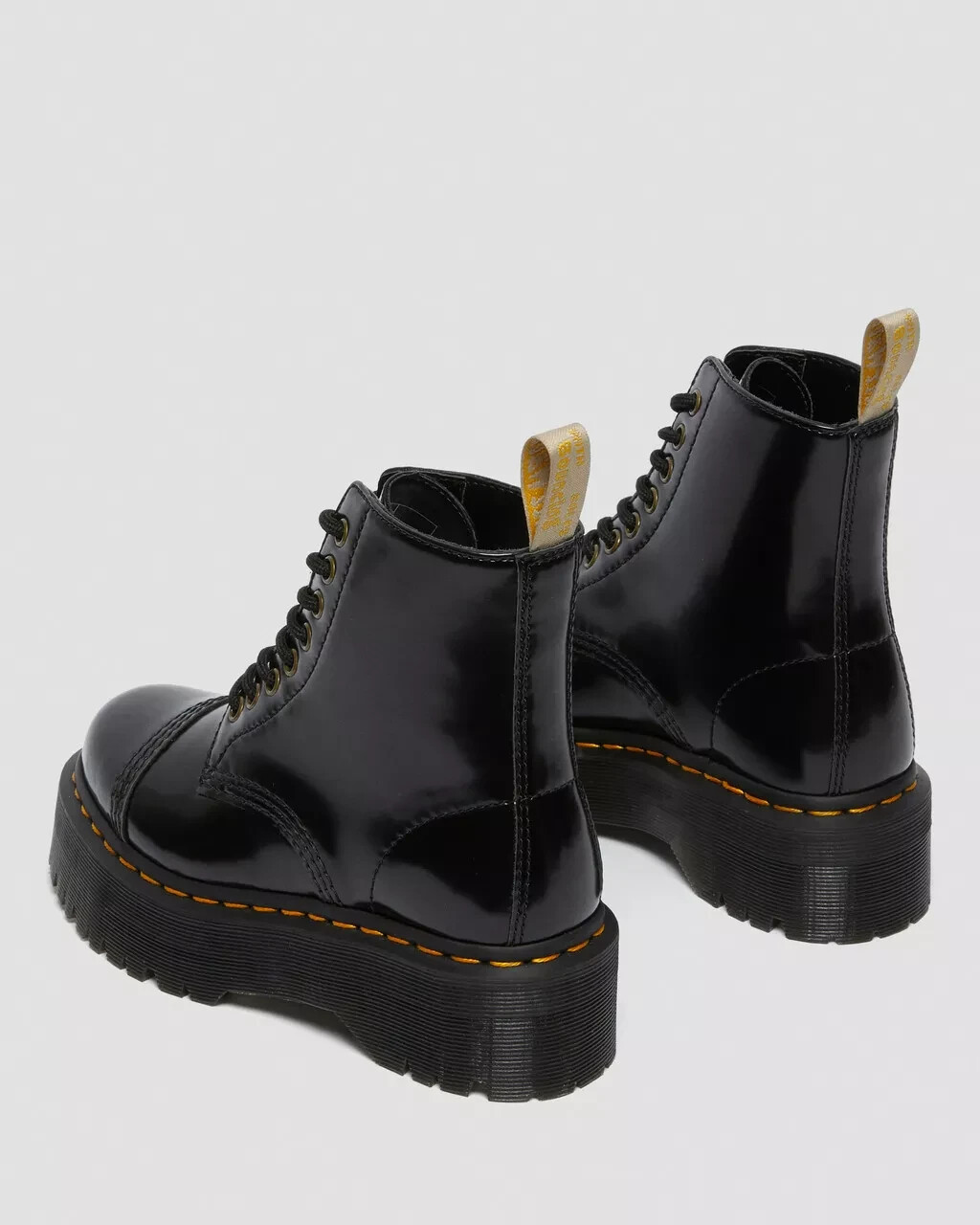 Dr Martens Women's Vegan Sinclair Black Patent Platform Boots Zip 26410001 image 6