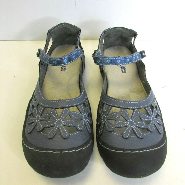 JBU Jambu Wildflower Mary Jane Comfort Shoes Blue Memory Foam Women's 8