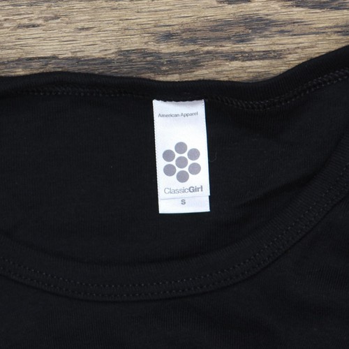 american Apparel Classic Girl Youth Cotton Cuffed Short Sleeve T-Shirt Black S - Picture 3 of 4