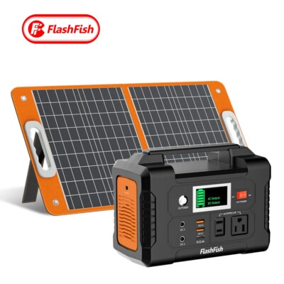 Flashfish Portable Power Station Generator 200W 151Wh 40800mAh +60W Solar Panel