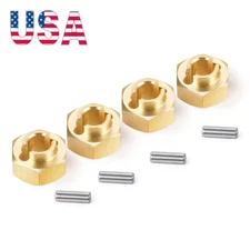 4pcs Brass 4.5MM Wheel Hex Extended Adapter for 1/24 RC Car Axial SCX24 AXI90081