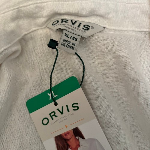 Orvis - Womens White Linen Blend Button Down Long Sleeve Dress Shirt NWT Size XL - 第 4/11 張圖片