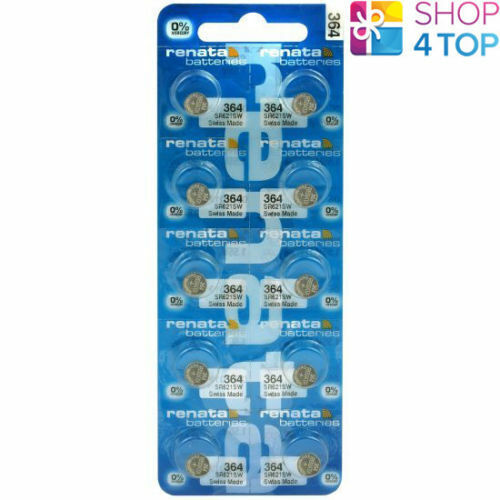 10 Renata 364 SR621SW Batteries Silver 1.55V Watch Swiss Made EXP 2026 New