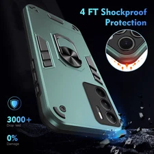 For Realme C75, Phone Case Shockproof Armor Ring Holder Dual Layer Cover