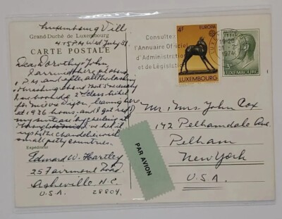 Postcard Grand-Duche' de Luxembourg Carte Postale Posted 1974 Writing Stamped