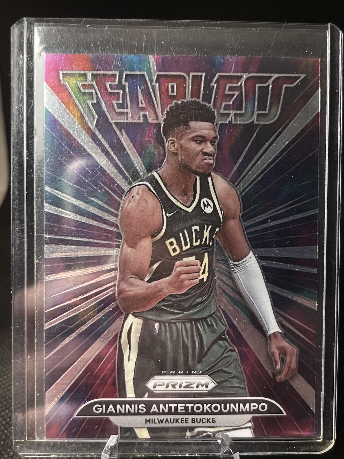 Giannis Antetokounmpo Panini Fearless 2021-22 Panini Prizm #8 Milwaukee Bucks