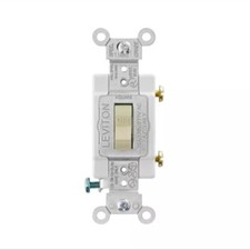 Leviton 20 Amp Single Pole Toggle AC Quiet Switch Ivory 1 Pack