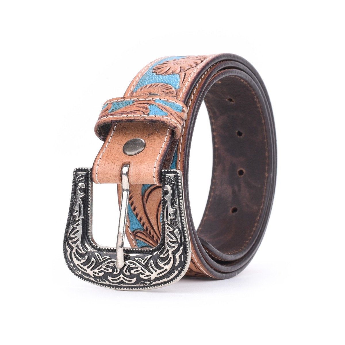 8791 Cowboy Cowgirl Belt Western Belts For Men Women Floral Engraved Western Floral Engraved Tooled Leather Belt Cowgirl Cowboy  main image 3