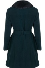 Miss Selfridge Green Milatary Style Coat Size 12