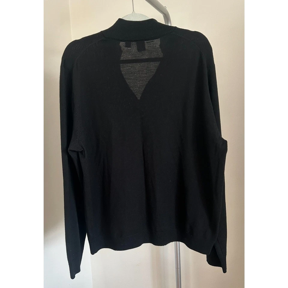 Cullen Men's Black Merino Wool 1/4 zip pullover Sweater size XXL 2XL - Image 2 of 4