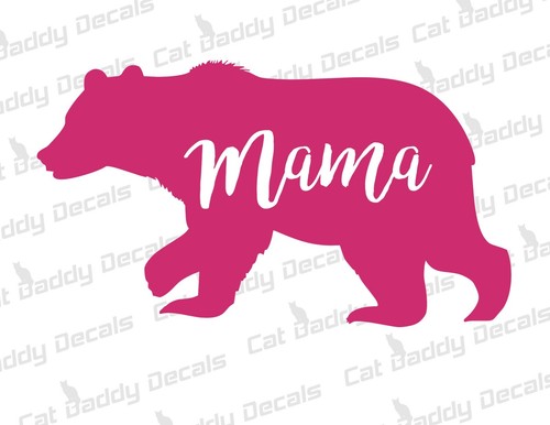 "Mama Bear Mom Life" Vinyl Decal Sticker - 6 Inch White, For Cars, Laptops, Walls, Windows & More