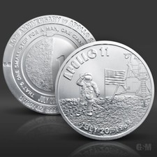 1 oz Apollo 11 50th Anniversary Silver Round  88.89 per troy oz
