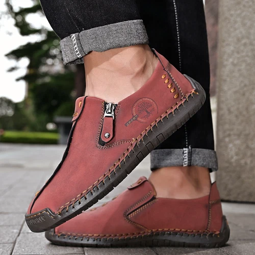 Herren Lässige Leder weiche Sport Walking Schuhe Mokassins Schuhe Sportschuhe - Bild 9 von 31
