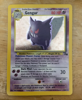 Gengar - 5/62 - Holo Fossil Pokemon Card NM Condition | eBay
