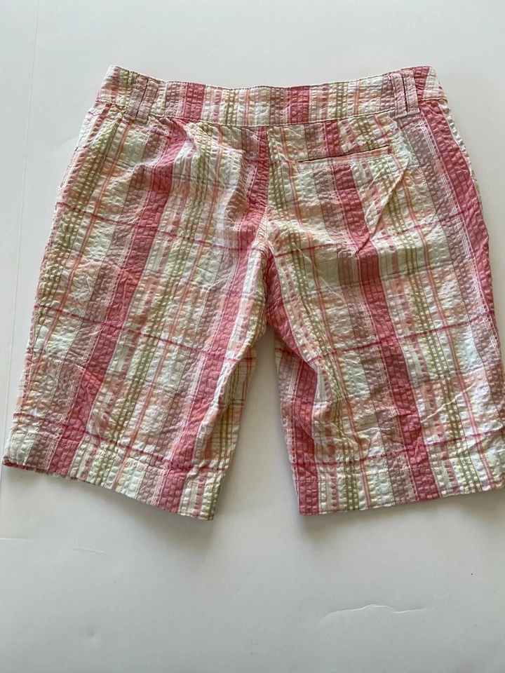 Bermudas de verano Lei rosa a cuadros para caminar talla 9 Seersucker  Foto 4 de 4