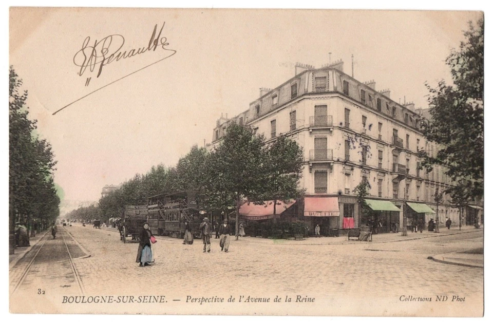 CPA 92 - BOULOGNE SUR SEINE (Hauts de Seine) Perspective de l'Avenue de la Reine - Photo 1/1