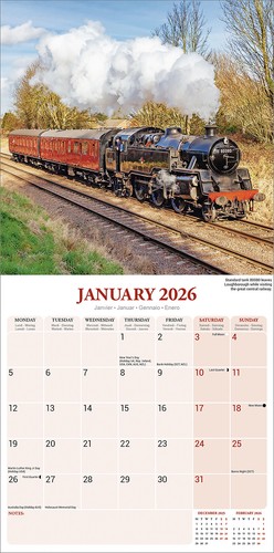 Steam Trains 2026 Calendar Train Gift Wall 15% OFF MULTI ORDERS - Picture 2 of 8