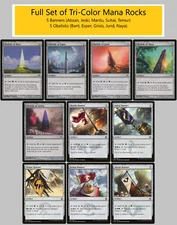 SET of 10x TRIROCKS TRI-ROCK 3-Color Mana Rocks For Commander MTG Magic NM