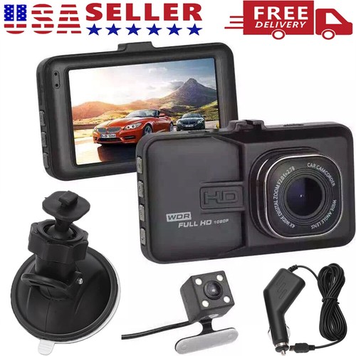 Registratore Auto 3 in 1080P Anteriore e Posteriore Doppia Registrazione HD Retromarcia Immagine G-sensor - Foto 1 di 15