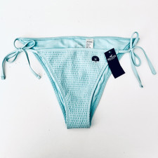 NWT Gorgeous Hollister Sz M Light blue Side-Tie String Cheeky Bikini Bottom New