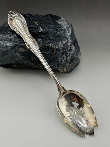 Joan Of Arc Sterling Silver by International Pierced Table Serving Spoon 8-1/4"