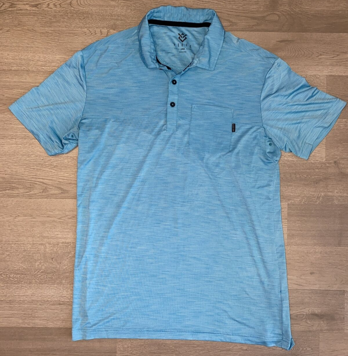 Veece Polo Shirt Large Turquoise Active Wear Performance Sports