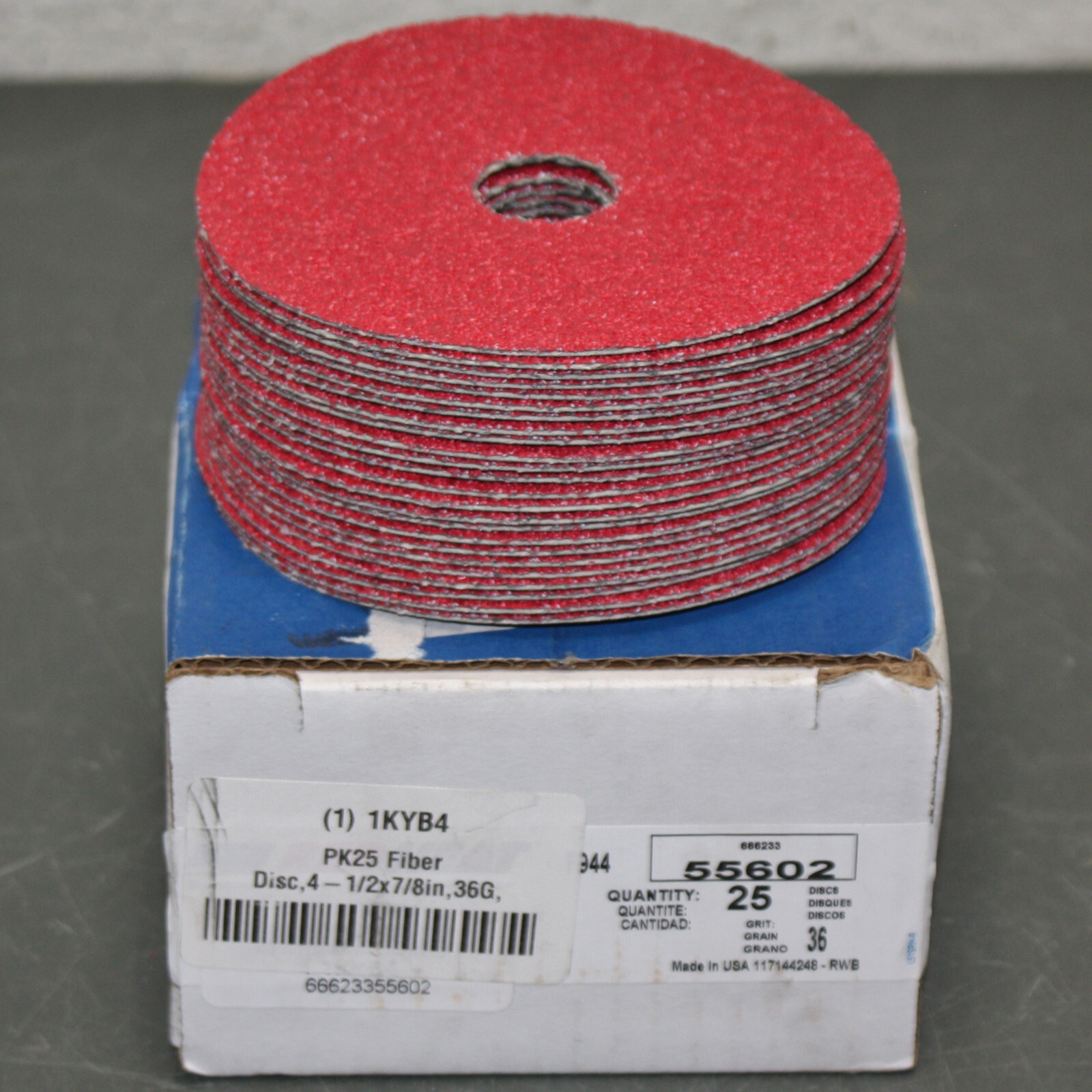 (24) Norton Merit Fiber Discs 66623357277, 41/2" x 7/8", 36 Grit